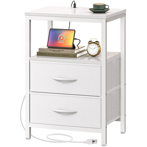 Huuger nightstand charging station with outlets and ports for convenient nighttime charging