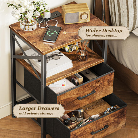 Huuger nightstand compact design fits small spaces beside bed or sofa.