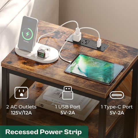Huuger nightstand fabric drawers close-up highlighting soft bedside storage