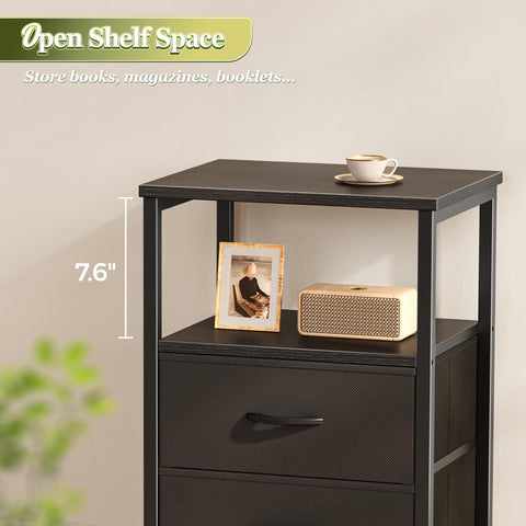 Huuger nightstand blends modern silhouette with clean lines for contemporary decor