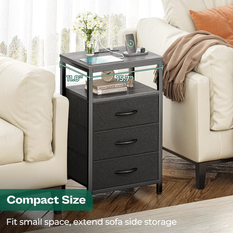 Huuger nightstand patent-pending drawer slide for smooth operation