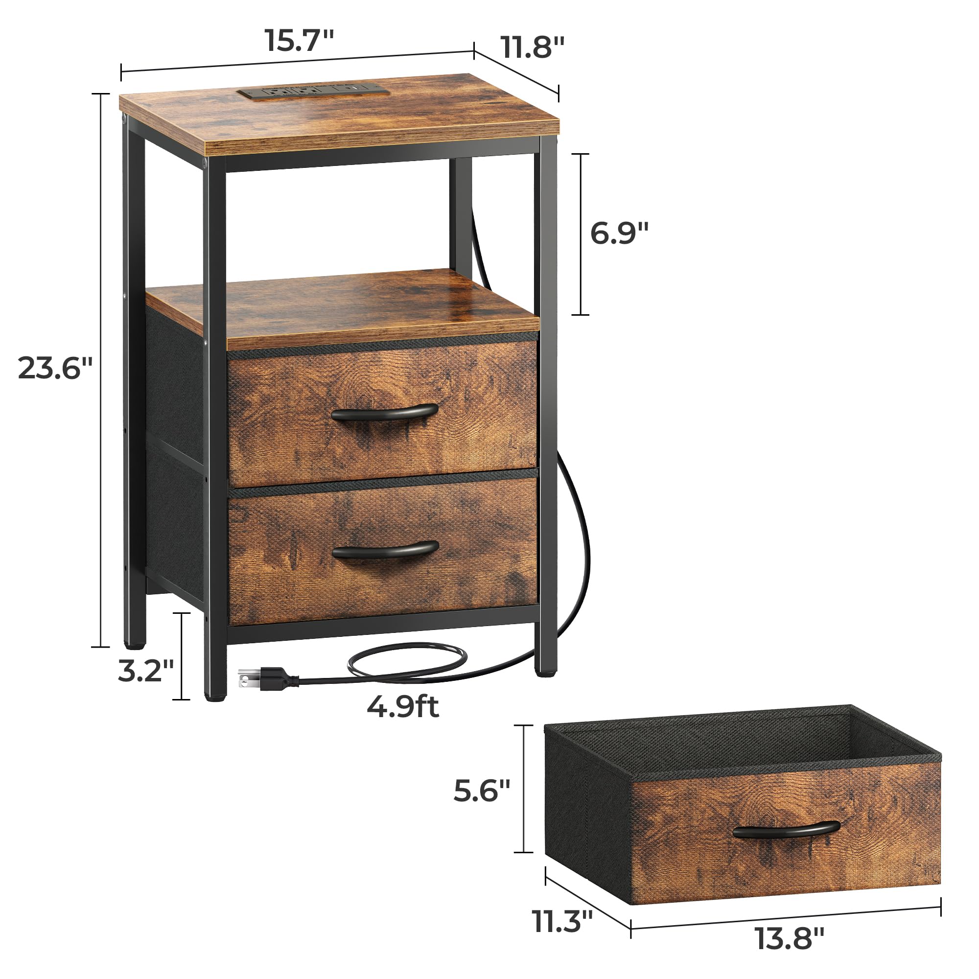 Huuger nightstand drawer slide detail highlights smooth operation and durability.