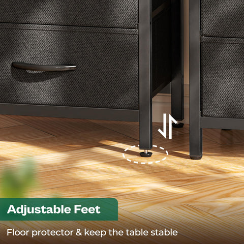 Huuger nightstand rustic brown and black finish adds warm modern style