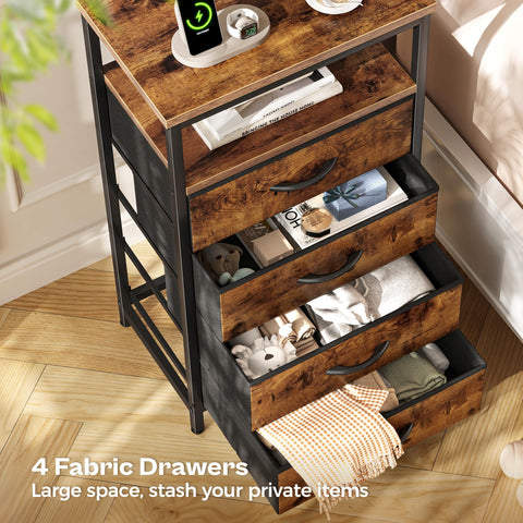 Huuger rustic brown finish enhances bedroom decor with warmth.