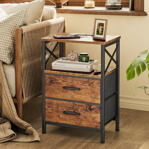 Huuger rustic brown finish adds warmth to your room.