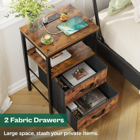 Huuger nightstand features a sturdy frame and durable materials for long-term use.