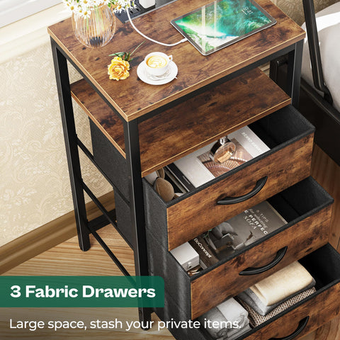 Huuger nightstand solid steel frame supports daily use