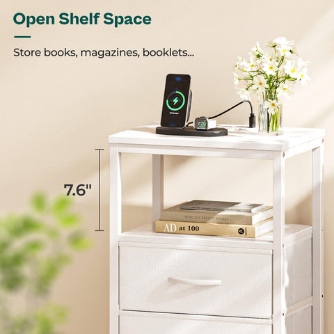 Huuger nightstand solid steel frame providing durable support
