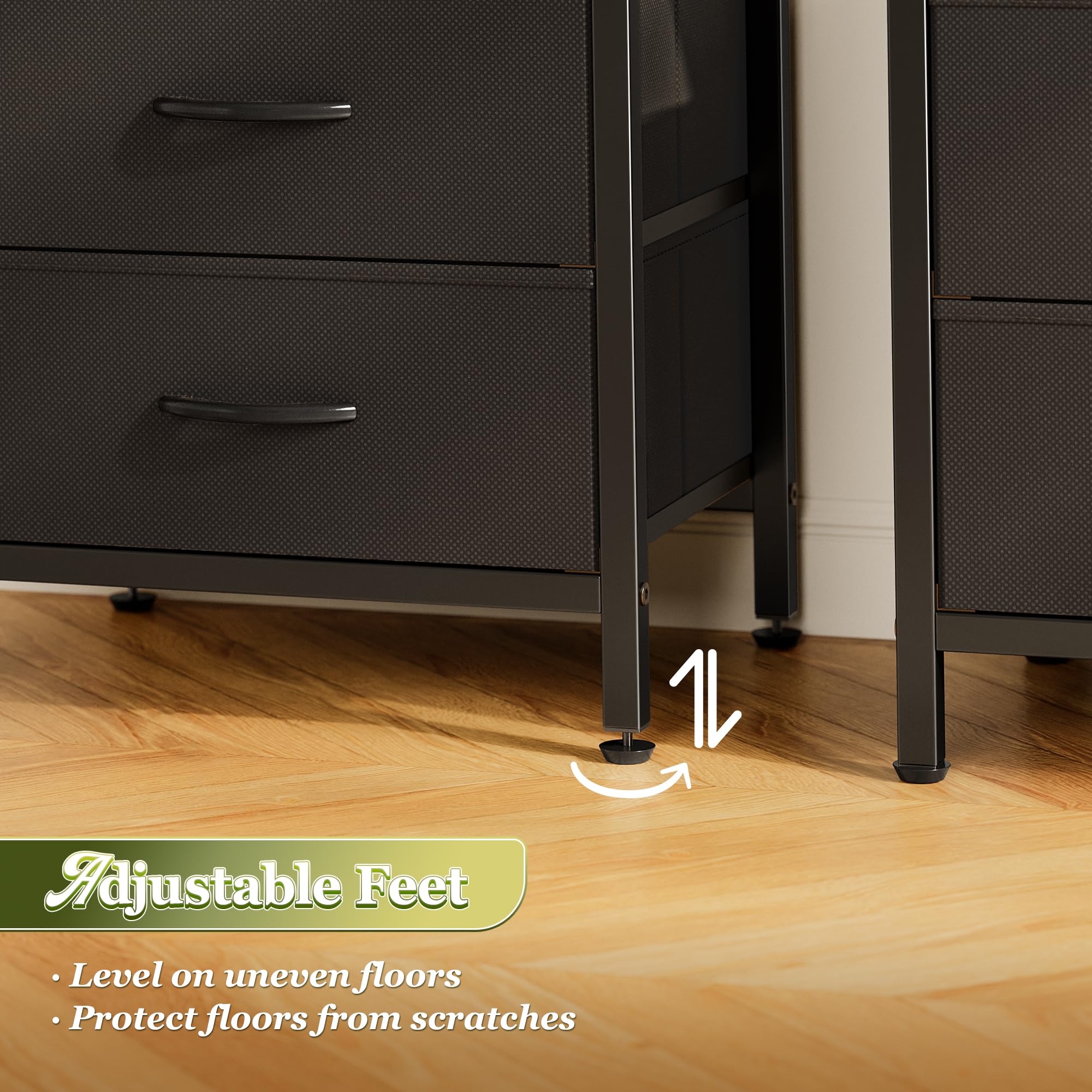 Huuger nightstand with two drawers and open shelf keeps essentials within reach