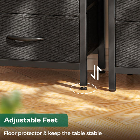 Huuger nightstand USB ports and outlets for easy charging.