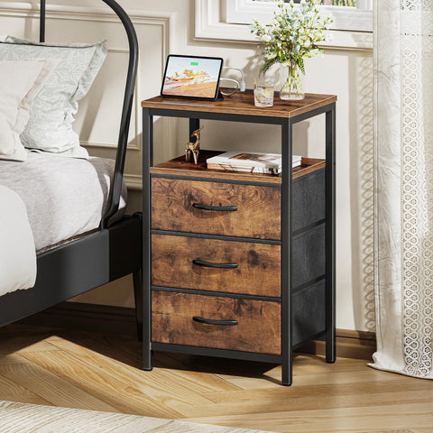 Huuger nightstand USB Type-C ports close up for quick bedside charging