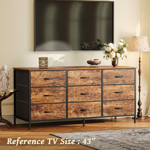 Huuger 9-drawer dresser assembly guide with clear parts for quick setup.