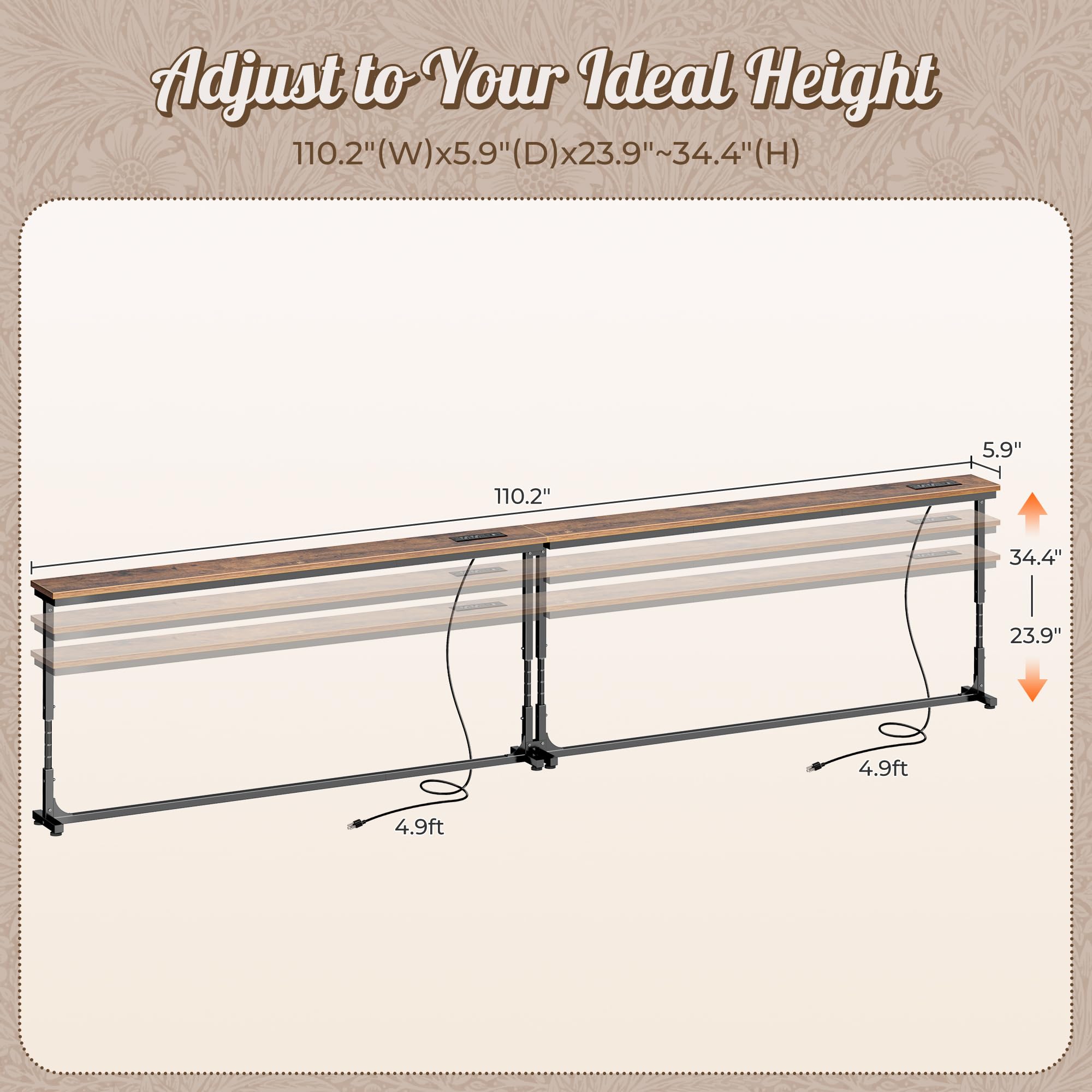 Huuger slim design behind the couch saves space without sacrificing surface area.