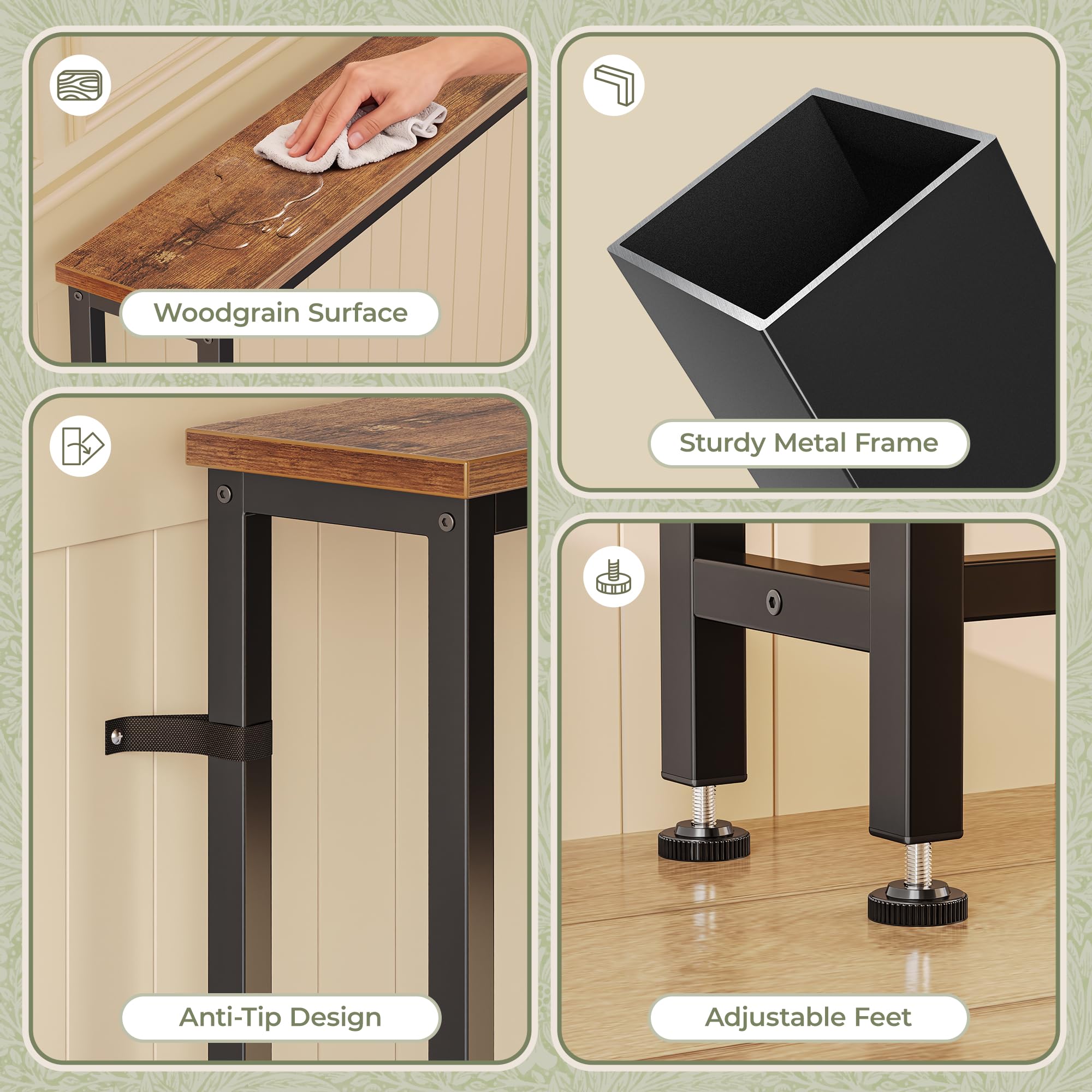Huuger narrow long table fits slim spaces without crowding.