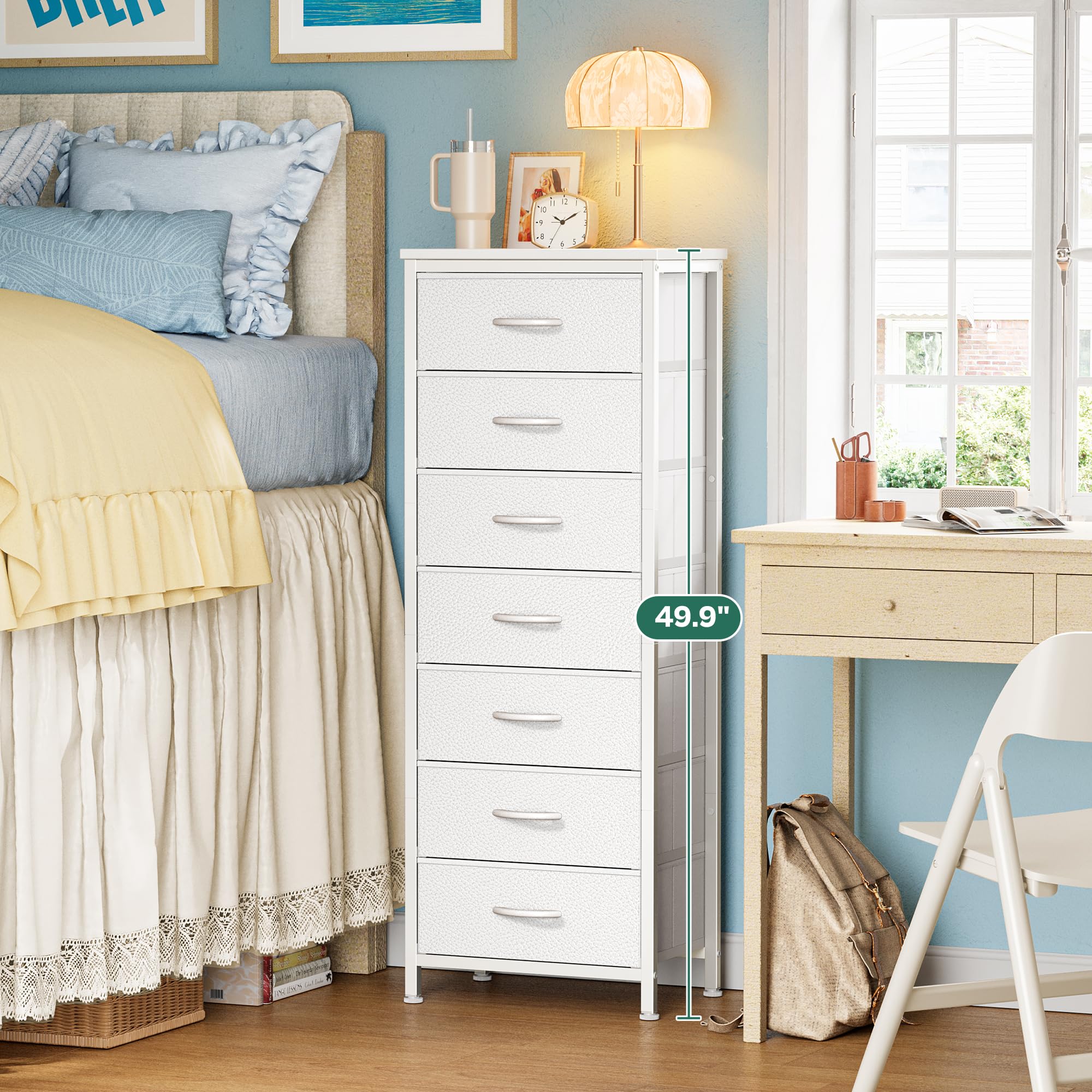 Huuger fabric drawer open demonstrates easy access to clothing and accessories.