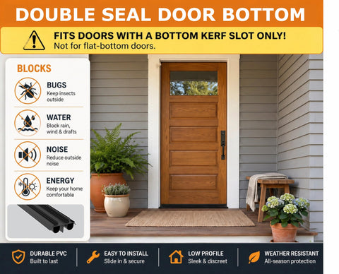 HUVOTOSI US 36 inch door sweep clips on quickly for DIY install