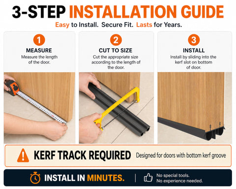 HUVOTOSI US diy clip-on seal for exterior doors with kerf slot