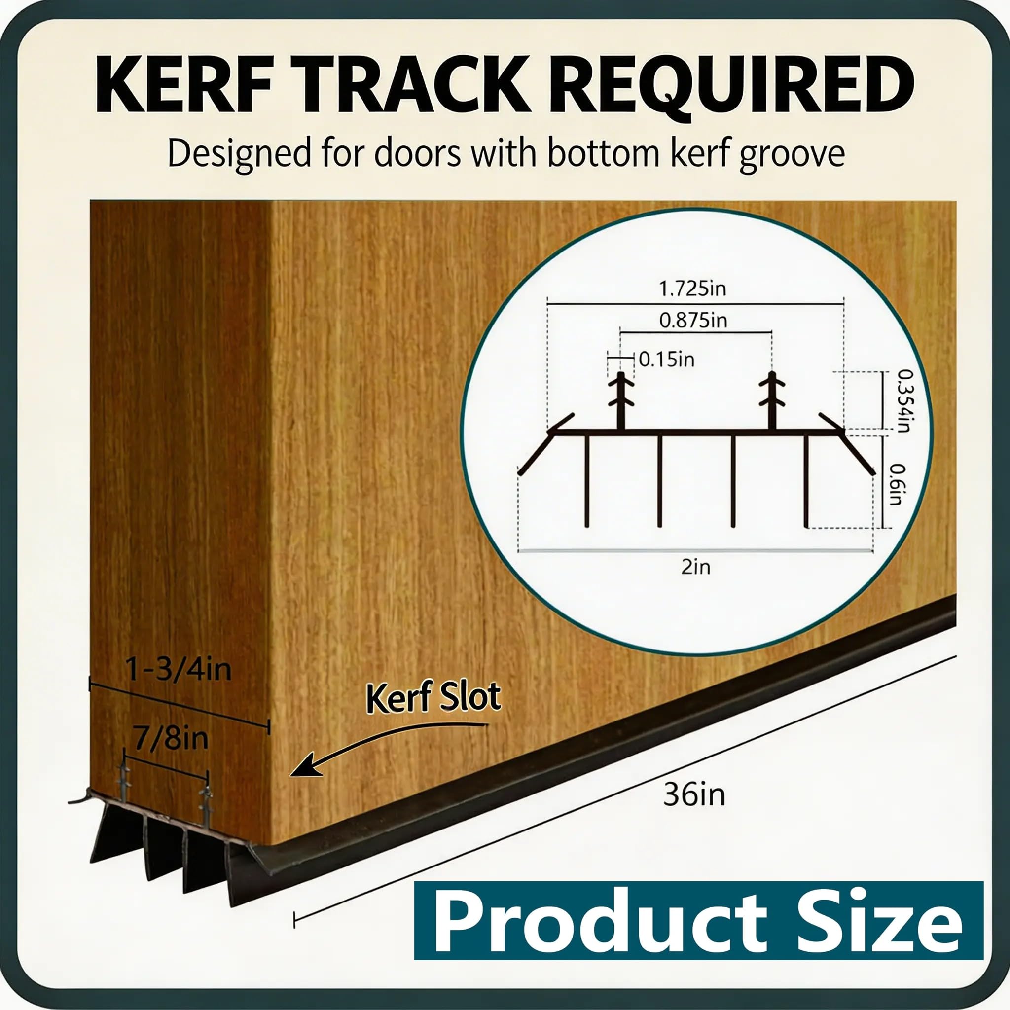 HUVOTOSI US vinyl fins door seal in brown for weather and dust protection.