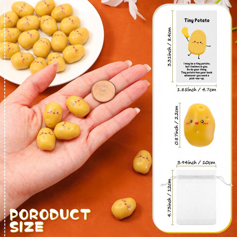 Huwena resin potato with card featuring inspirational message for staff and students