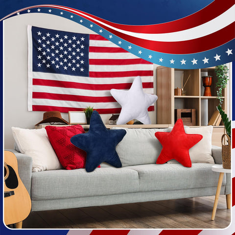 Huwena set of three star pillows is easy to refresh.