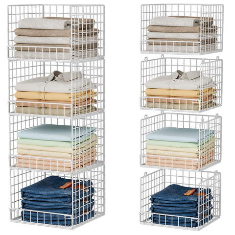 Huxitocan 4-Tier stackable closet organizer assembly for quick setup and organized closet space.