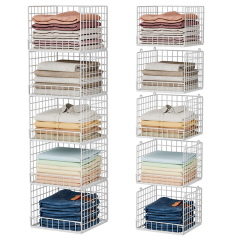 Huxitocan 5-tier stackable closet organizers display compact storage for small wardrobes.