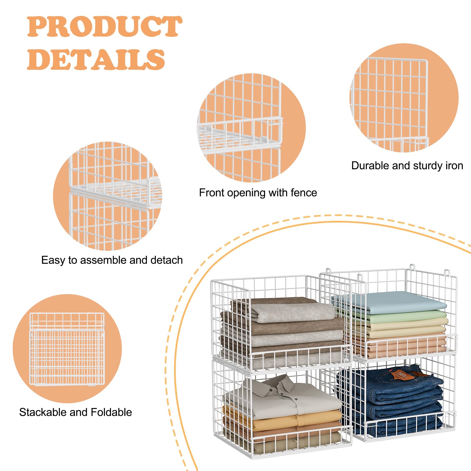 Huxitocan foldable closet bins shown in corner storage for space-saving flexibility.
