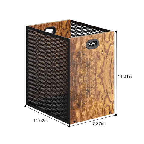 Huxitocan industrial-style trash can suits modern workspaces.