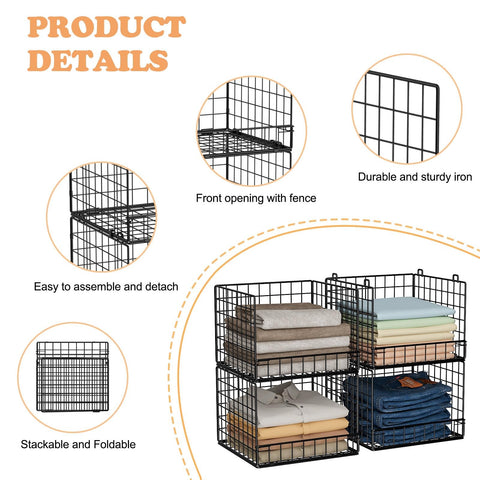 Huxitocan iron mesh closet bin highlights durability and breathability for long-lasting storage.
