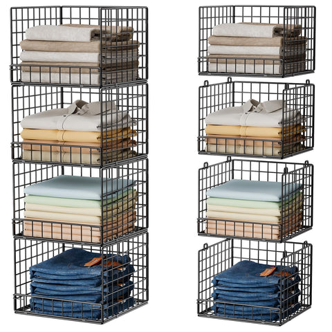Huxitocan stackable 4-tier closet organizers provide space-saving storage for small wardrobes.