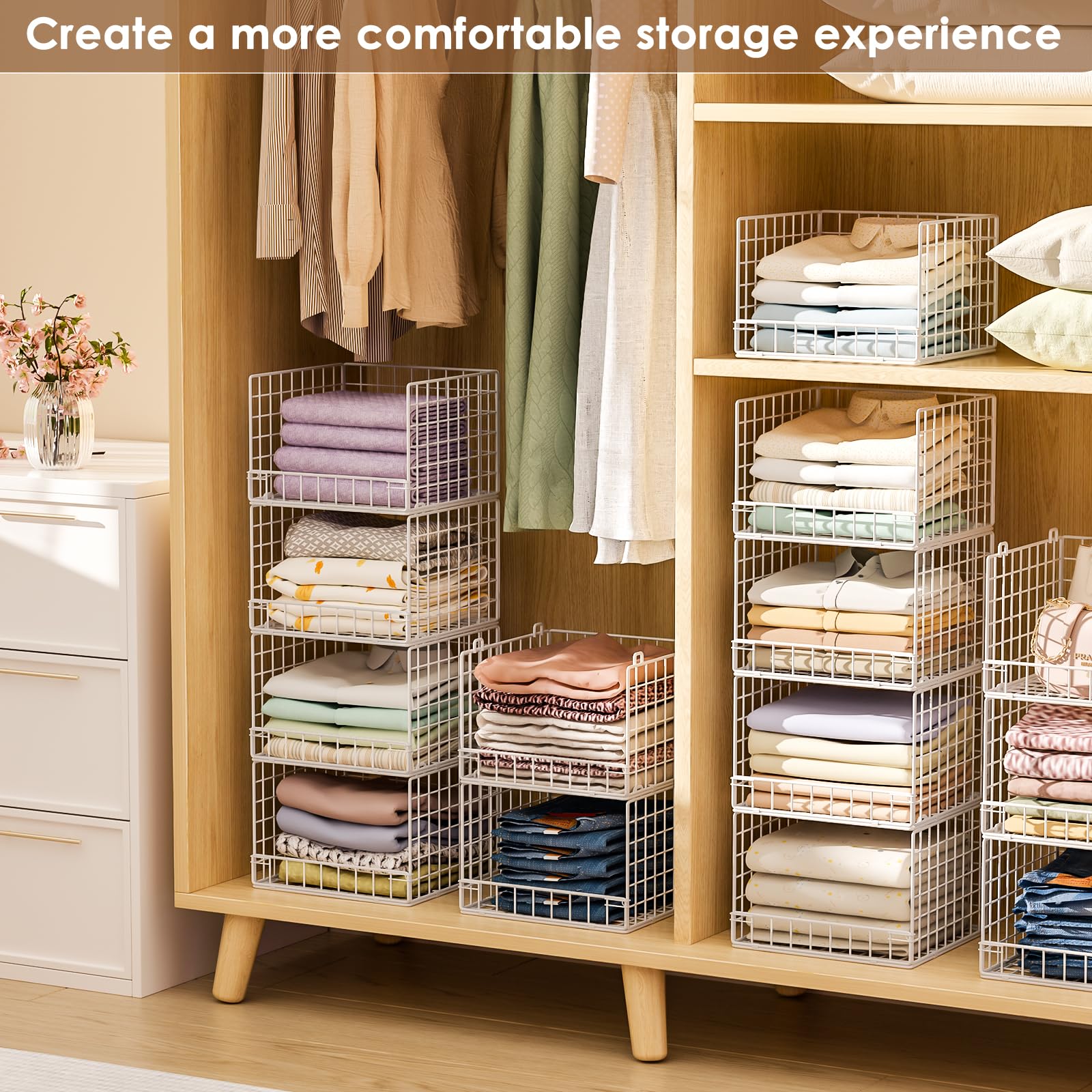 Huxitocan sturdy iron mesh construction supports items with breathable design.