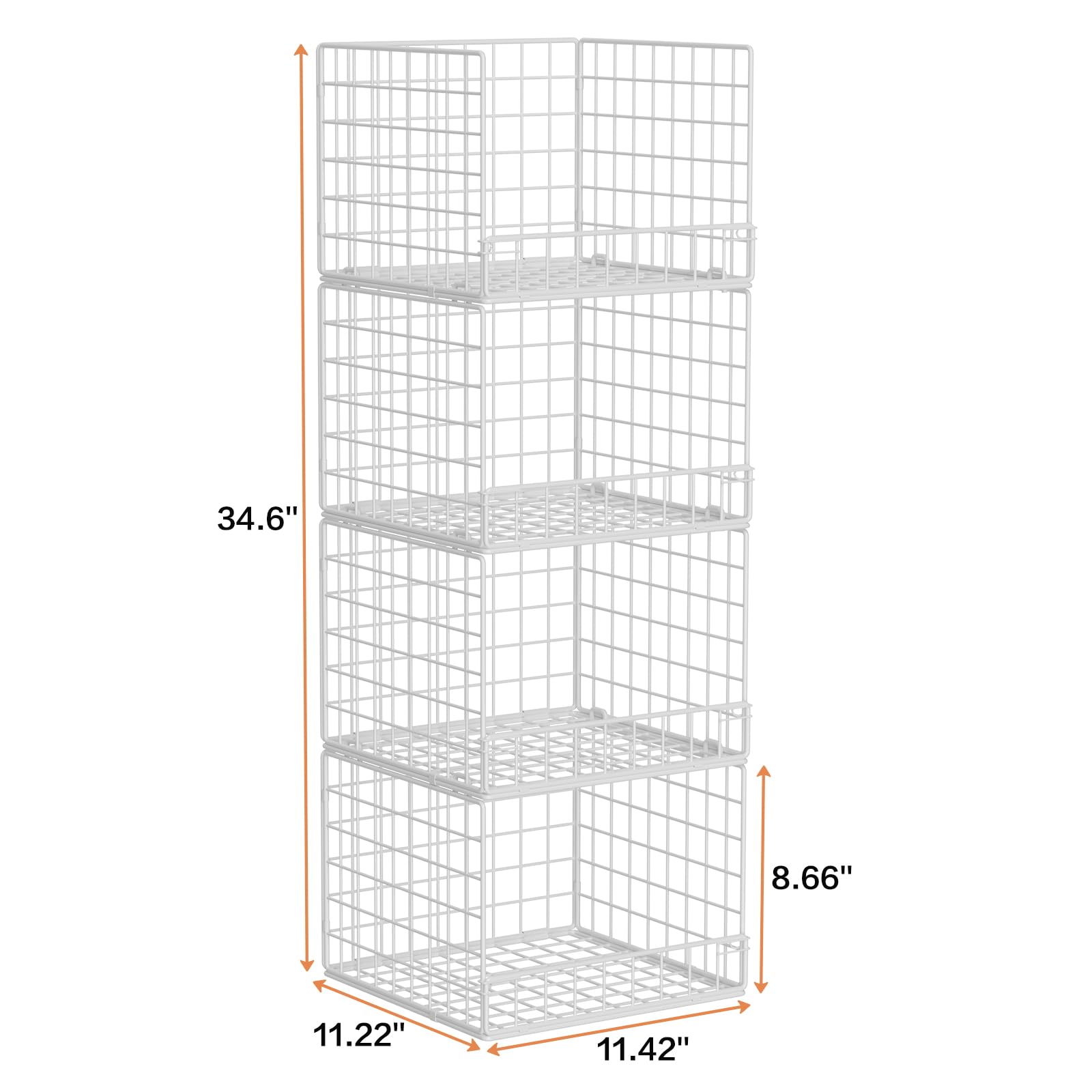 Huxitocan white closet bins complement modern wardrobe decor.