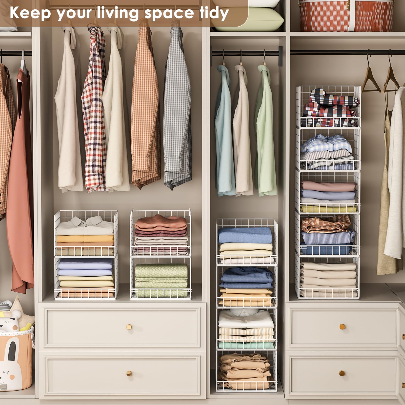 Huxitocan white finish complements any decor and wardrobe.