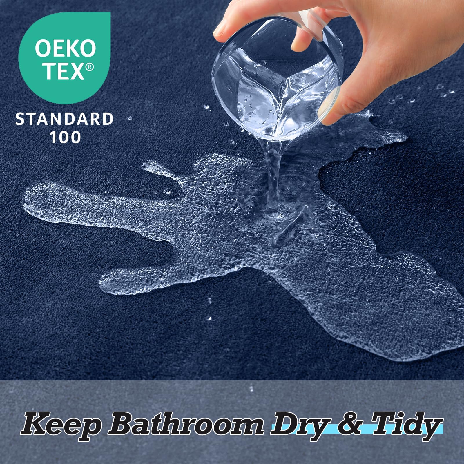 HUXMEYSON large 20x32 bath rug provides generous foot space and support