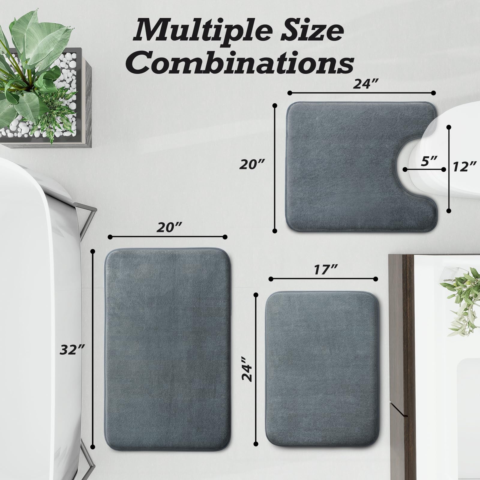 HUXMEYSON small bath rug 17x24 showcasing soft plush texture for foot comfort.