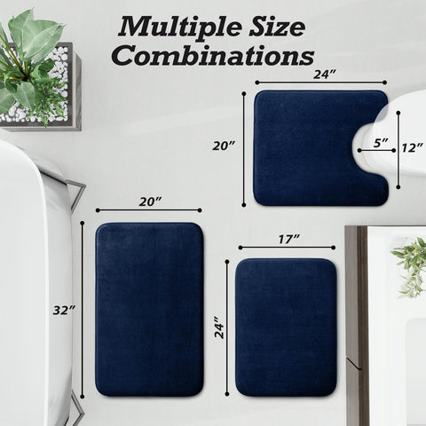 HUXMEYSON U-shape contoured rug 20x24 fits around the vanity for stability