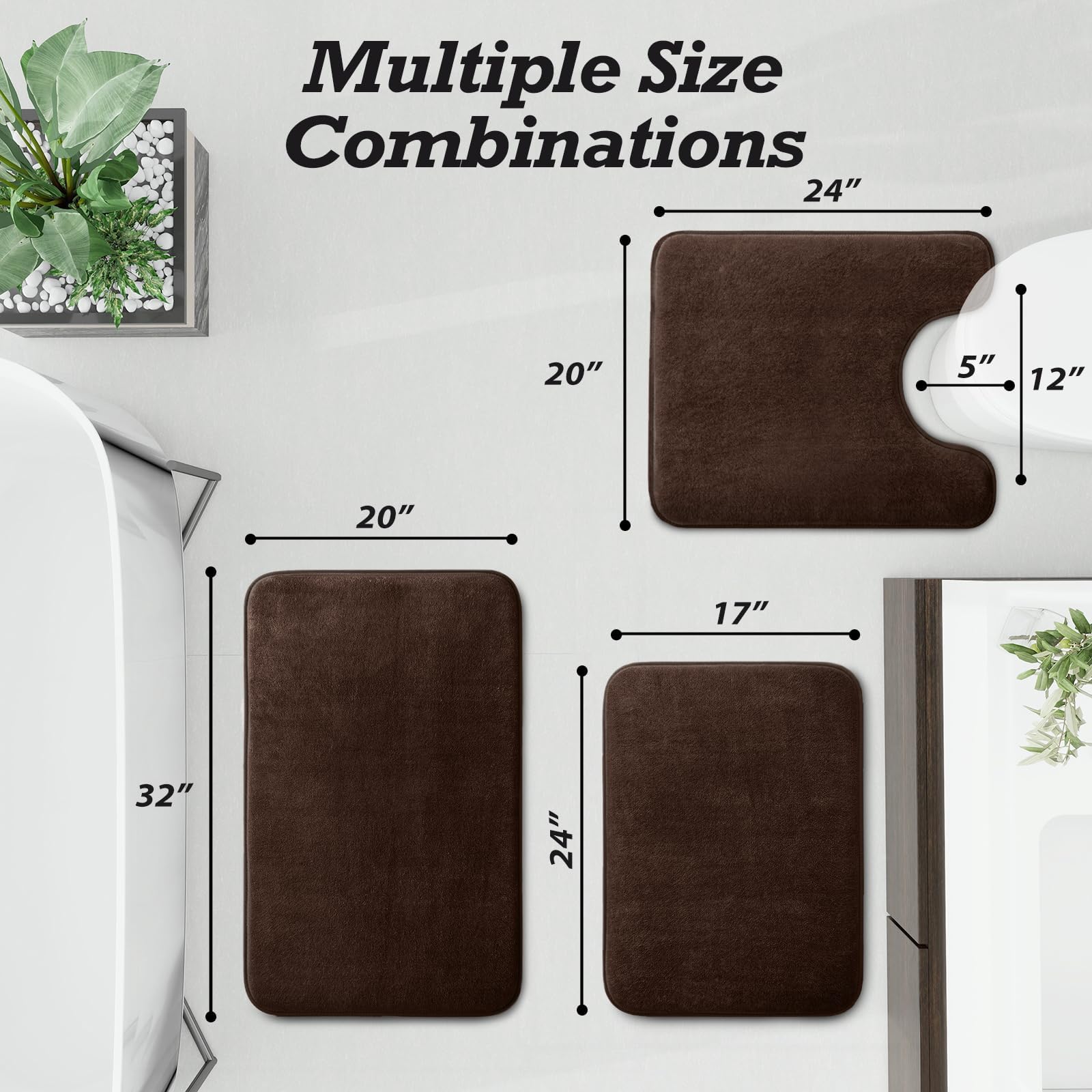 HUXMEYSON contoured U shape rug providing secure footing after shower