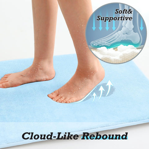 HUXMEYSON contoured U-shape rug for bathroom vanity area.