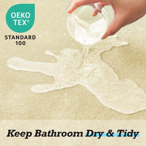 HUXMEYSON cream-yellow velvet texture enhances bathroom decor with plush feel