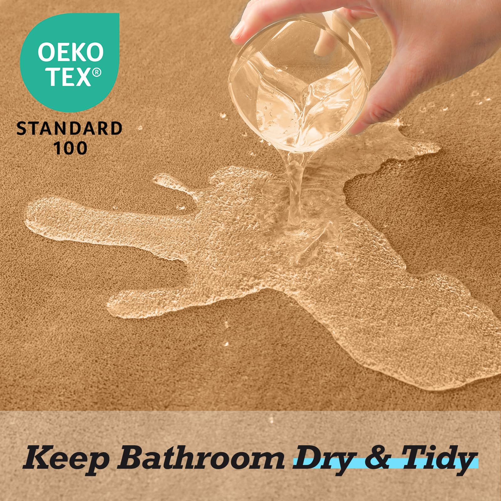 HUXMEYSON large 20x32 bath rug offers plush warmth after showers.
