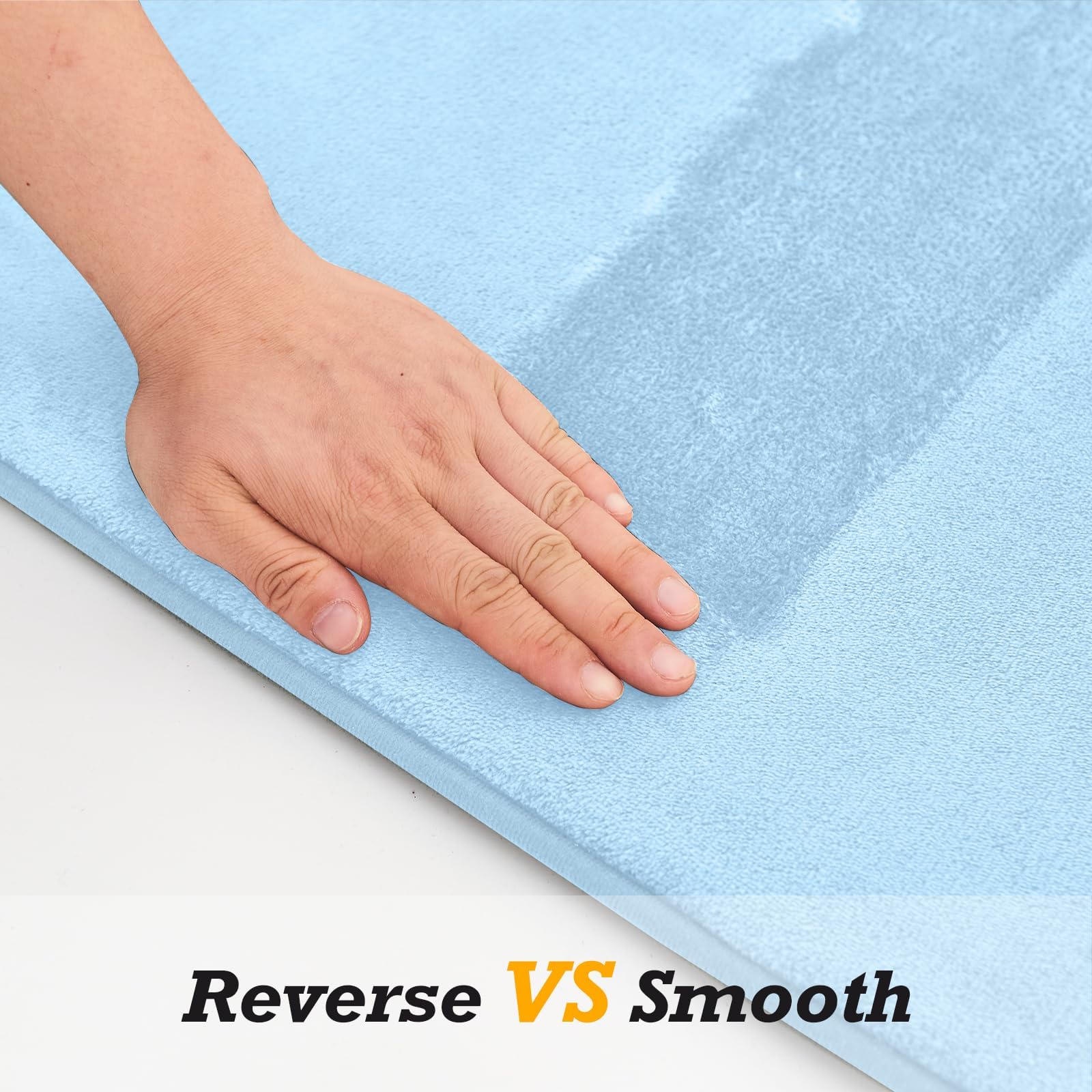 HUXMEYSON light-blue rug for bathroom and cozy spaces.
