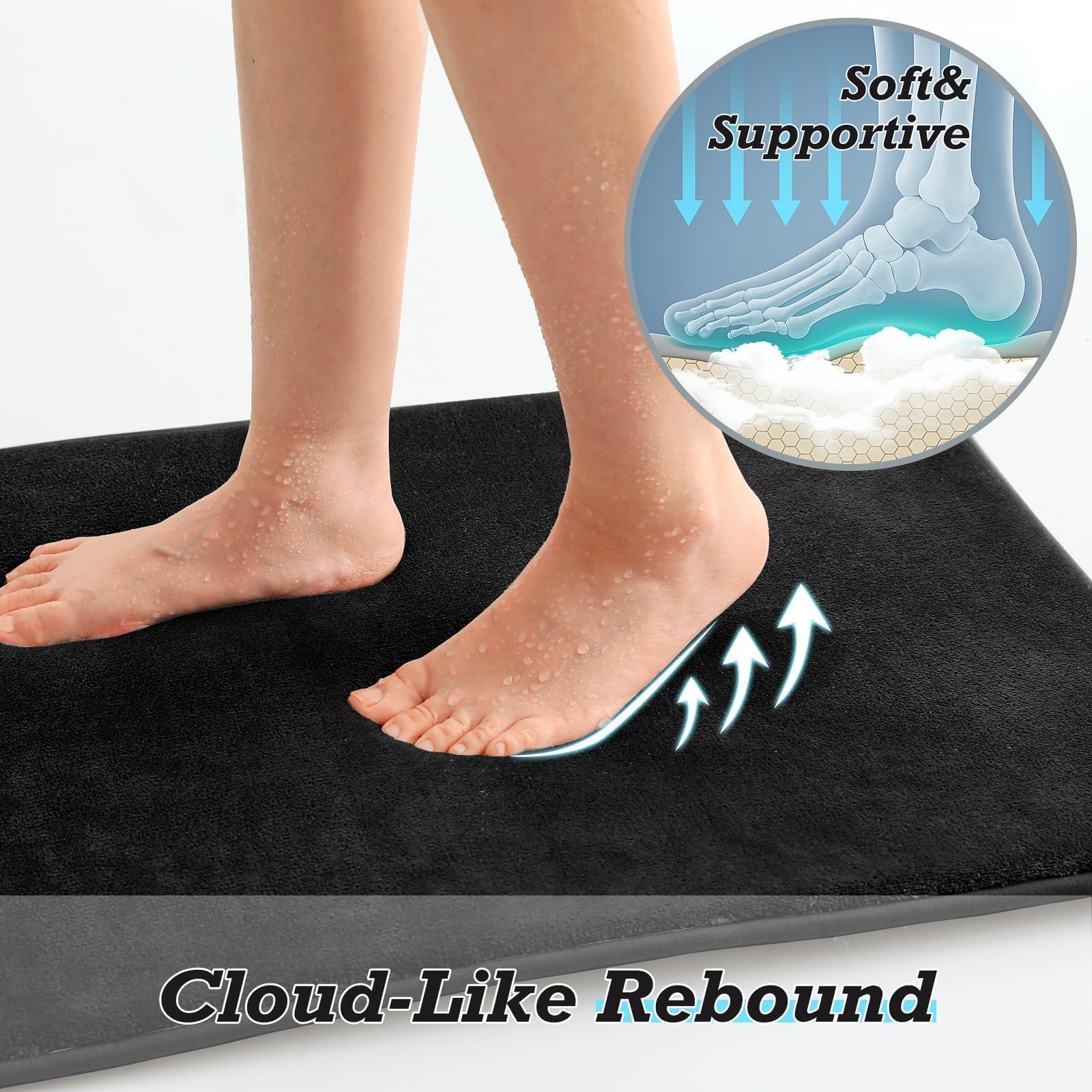 HUXMEYSON machine-washable bath rug is fade-resistant and easy to clean