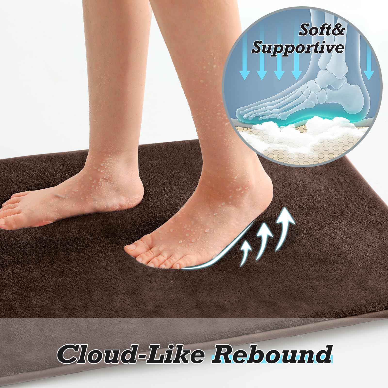 HUXMEYSON machine washable bath rug for easy cleaning