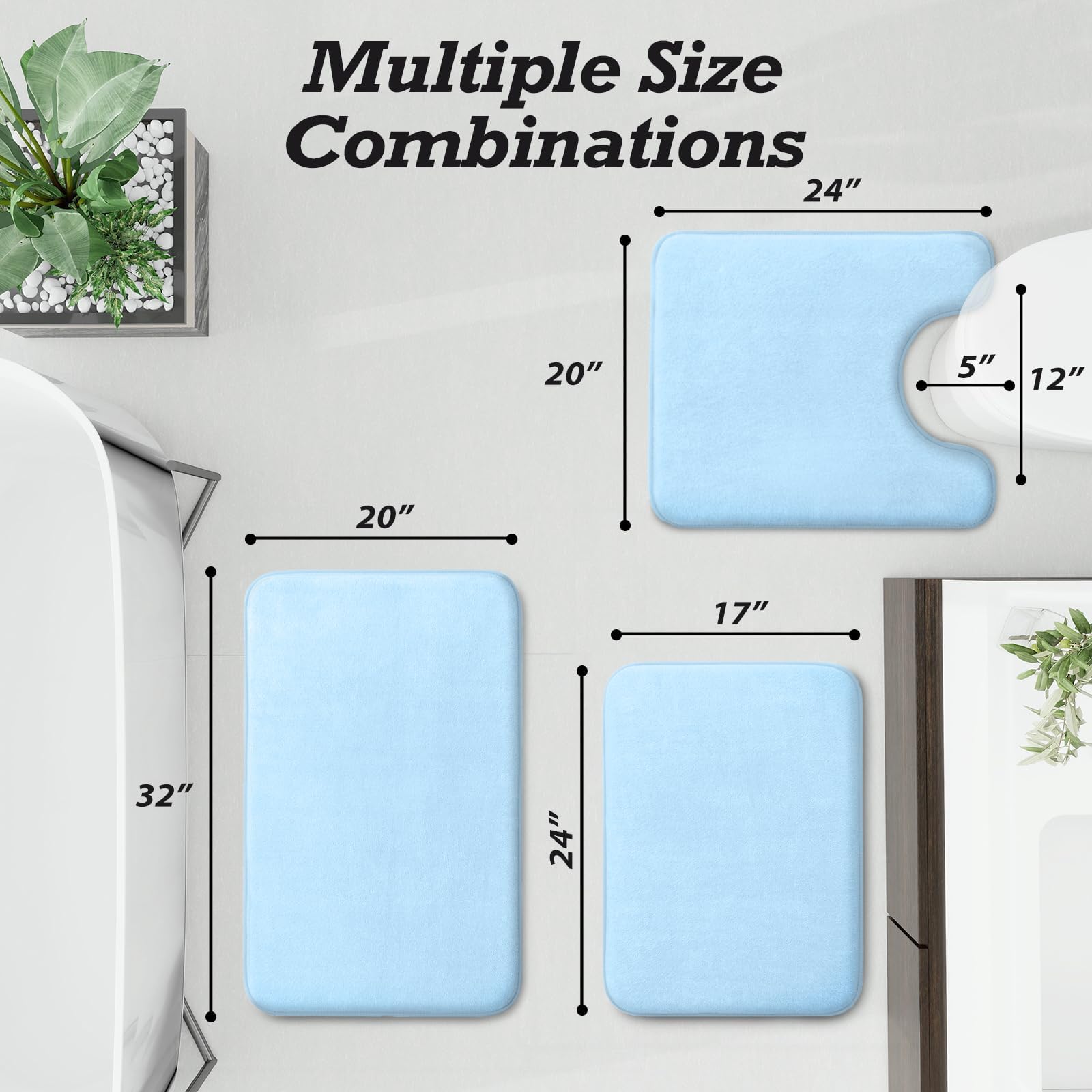 HUXMEYSON memory foam bath mat cushions feet after shower.