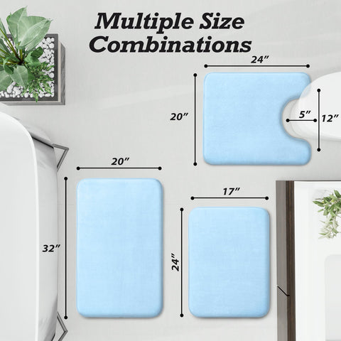 HUXMEYSON memory foam bath mat cushions feet after shower.