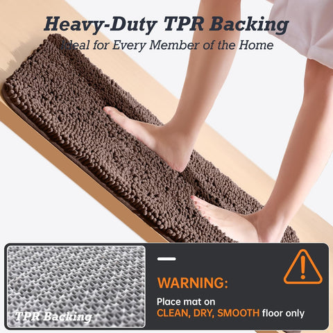 800gsm TPR backing keeps mats in place on clean, dry floors.
