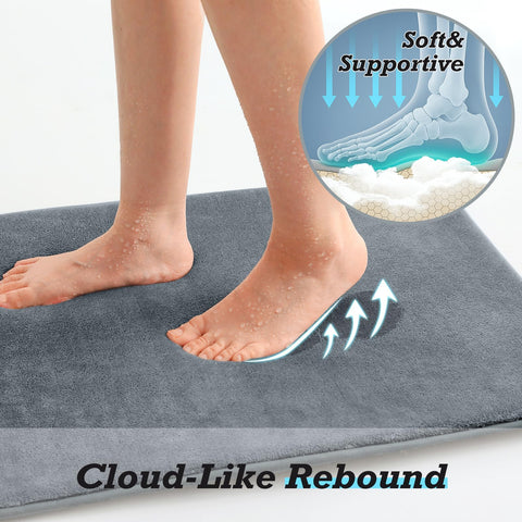 HUXMEYSON non-slip backing with PVC dots resists shifting on wet floors.