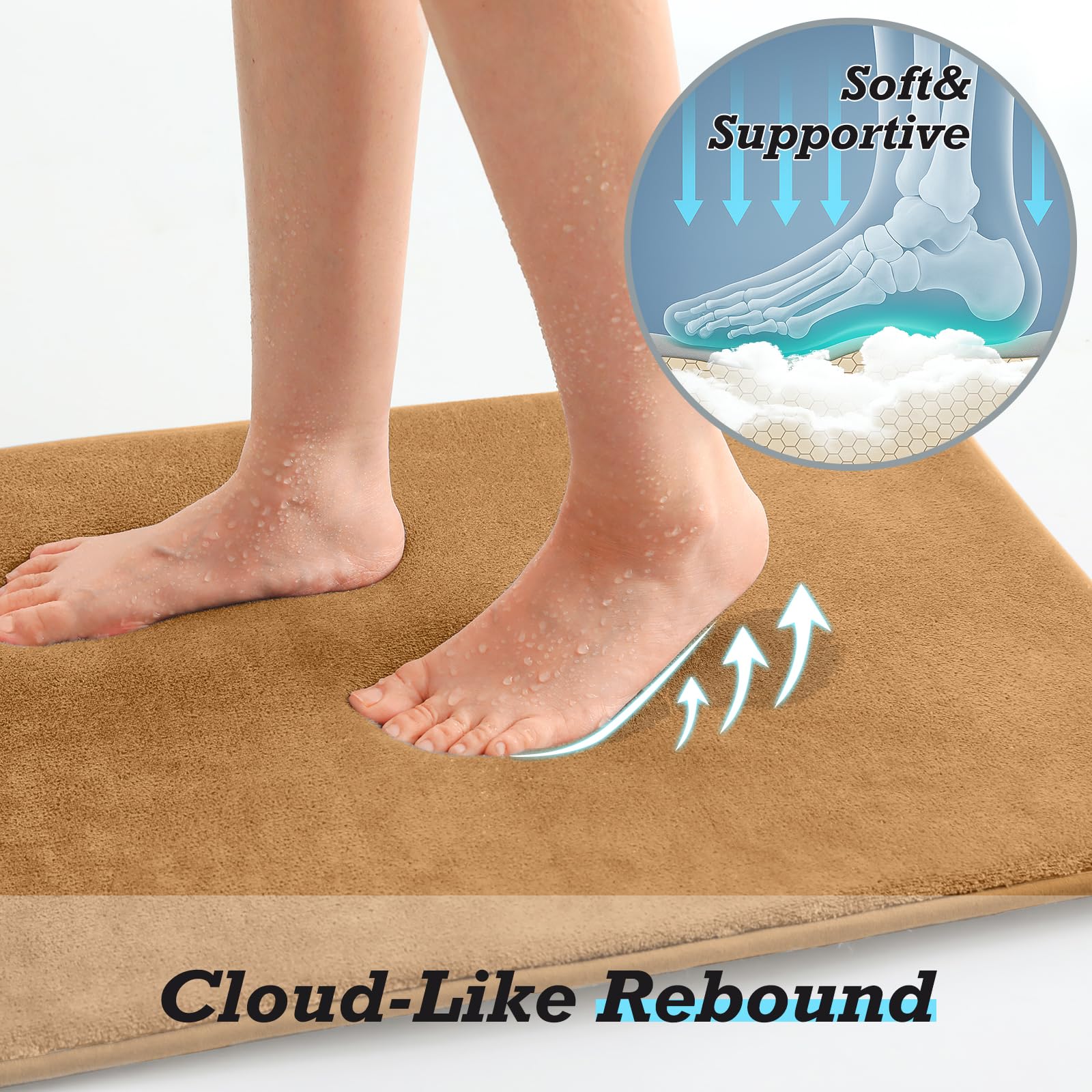 HUXMEYSON non-slip rubber backing keeps the rug firmly in place.