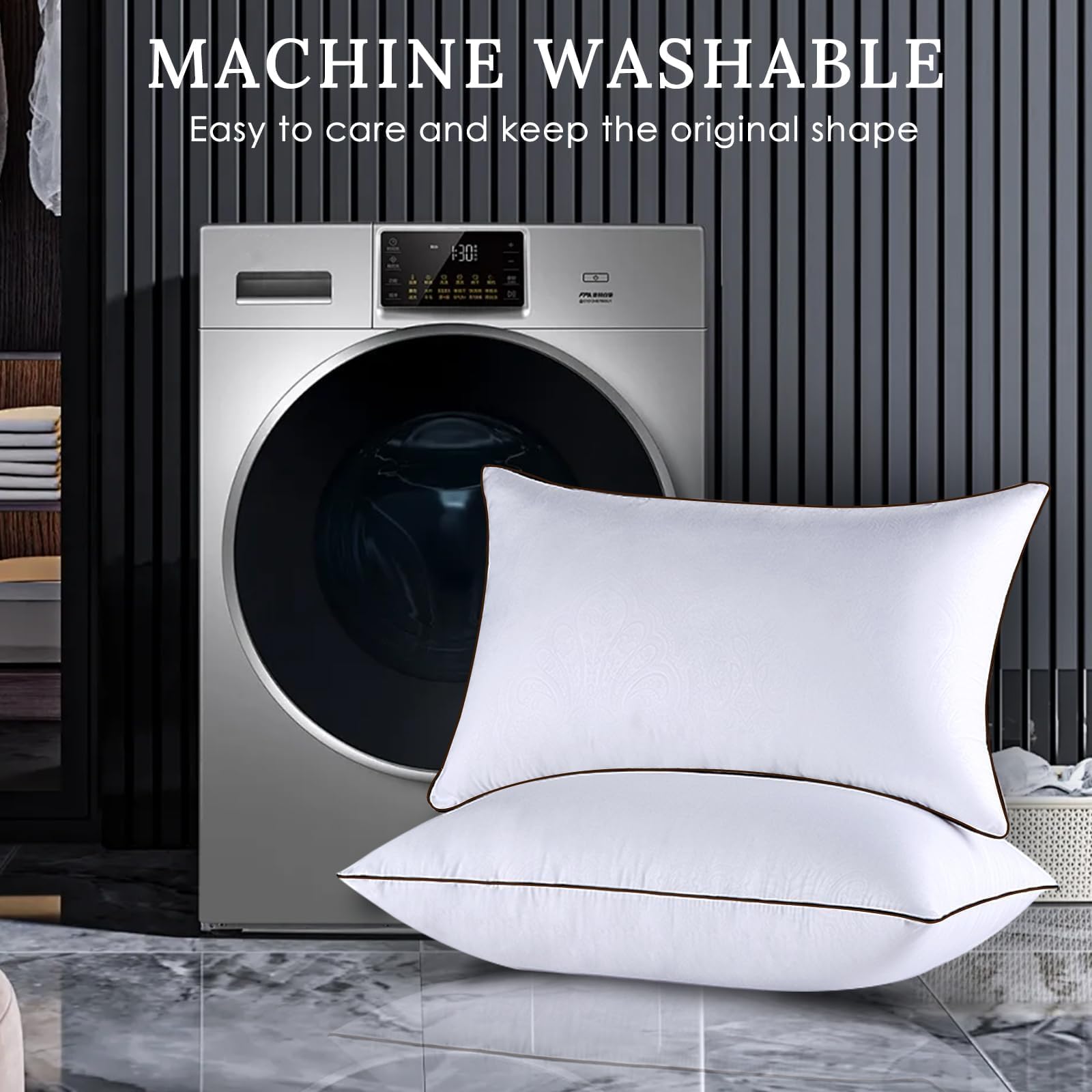 HUXMEYSON pillows are machine washable for easy maintenance.