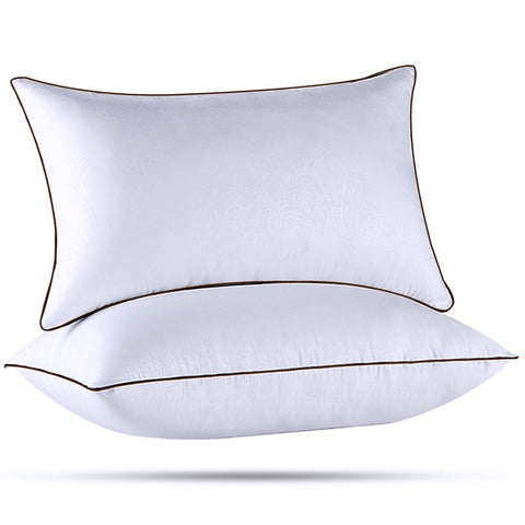 HUXMEYSON standard 2-pack pillows provide balanced neck support for restful sleep.